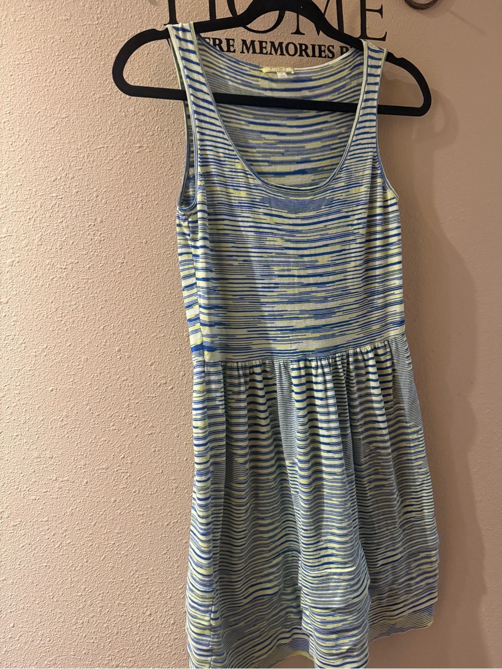 Giani Bini Sleeveless Striped Mini Dress in Blue and Light Green